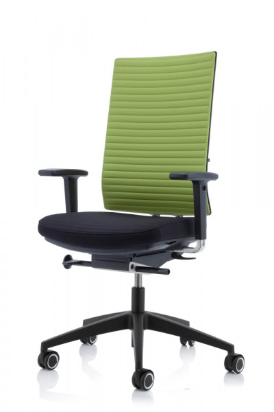 Köhl Anteo UP mit Tube -PolsterT5 Sitz schwarz Lehne grün Fuss schwarz von links Büro-Ideen